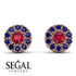 Halo Ruby Earrings - Heaven No. 71 image 9