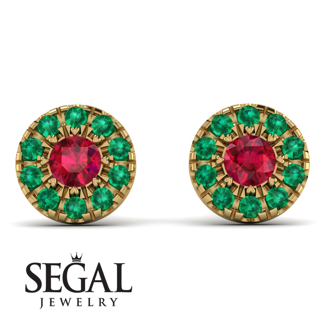 Halo Ruby Earrings - Heaven No. 25