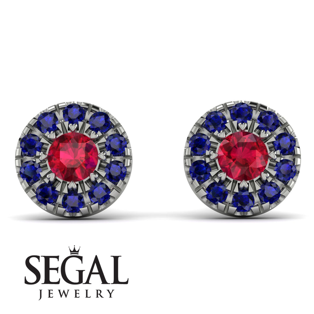 Halo Ruby Earrings - Heaven No. 72
