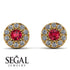 Halo Ruby Earrings - Heaven No. 10