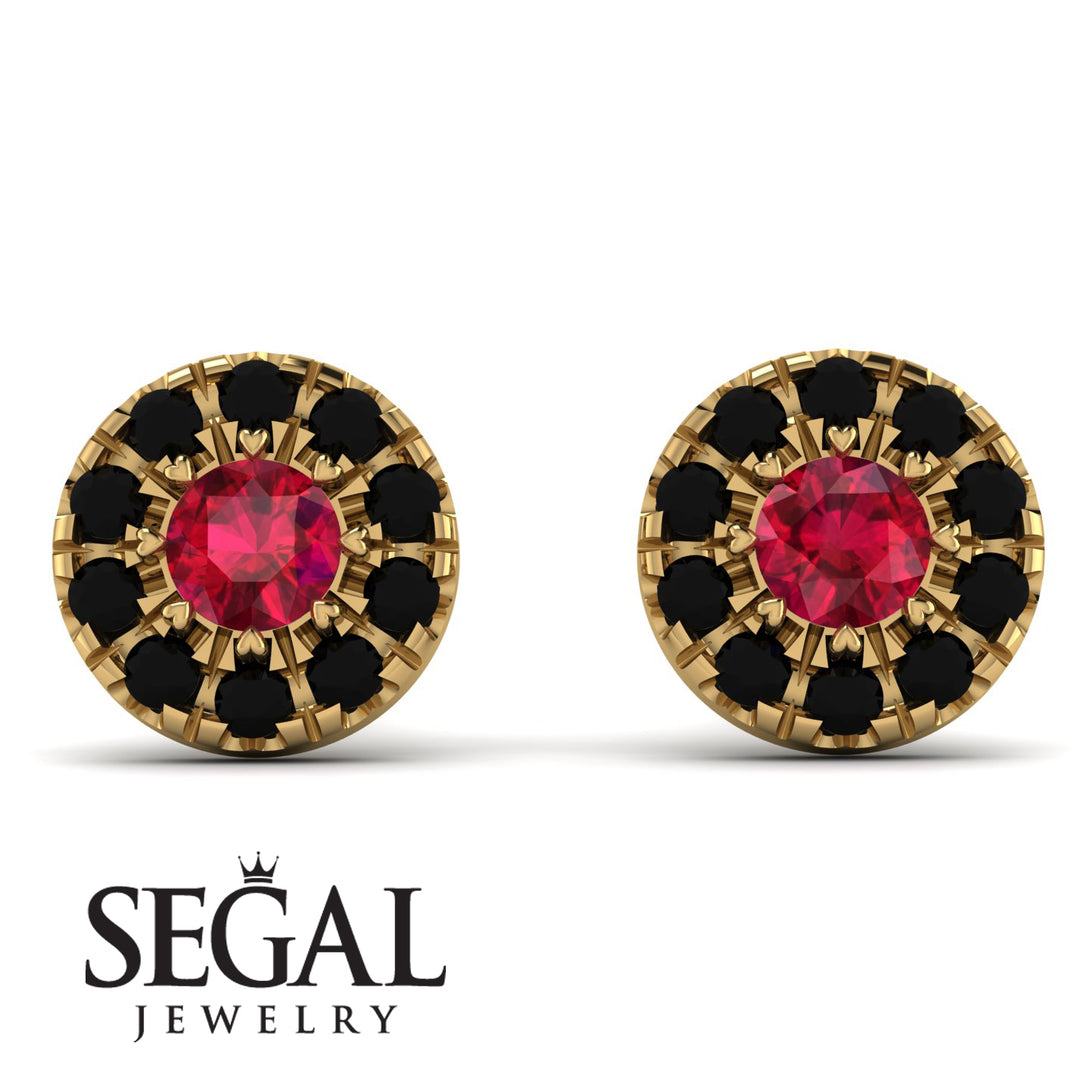 Halo Ruby Earrings - Heaven No. 40