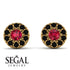 One earring Halo Ruby Earrings - Heaven No. 40 image 9