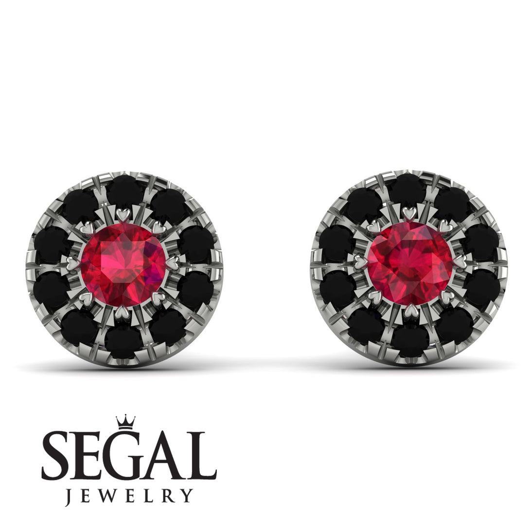 Halo Ruby Earrings - Heaven No. 42
