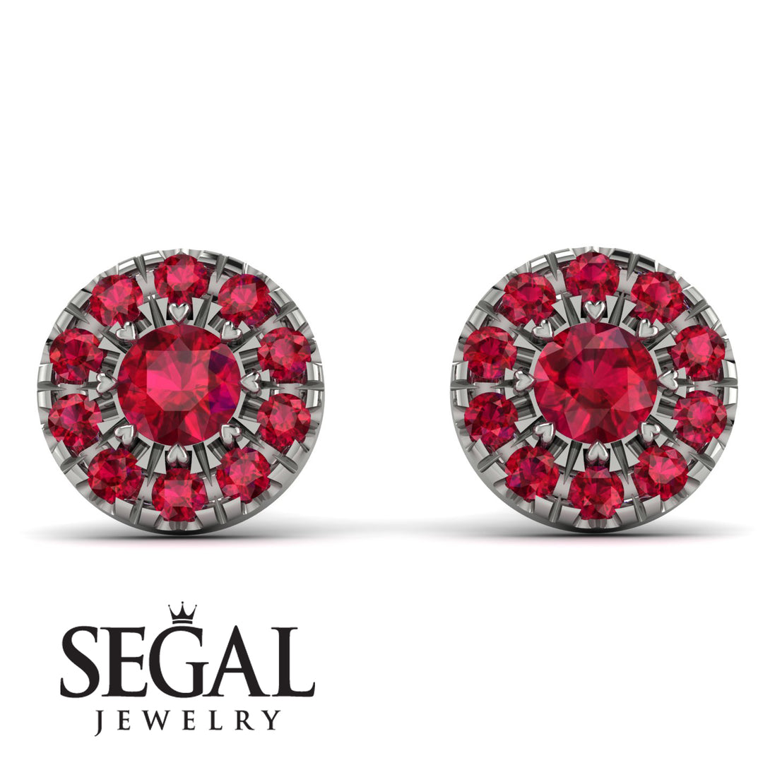 Halo Ruby Earrings - Heaven No. 57
