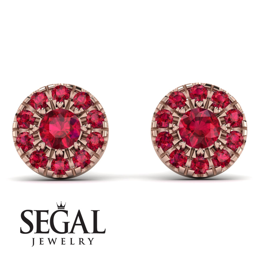 Halo Ruby Earrings - Heaven No. 56