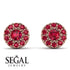 Halo Ruby Earrings - Heaven No. 56