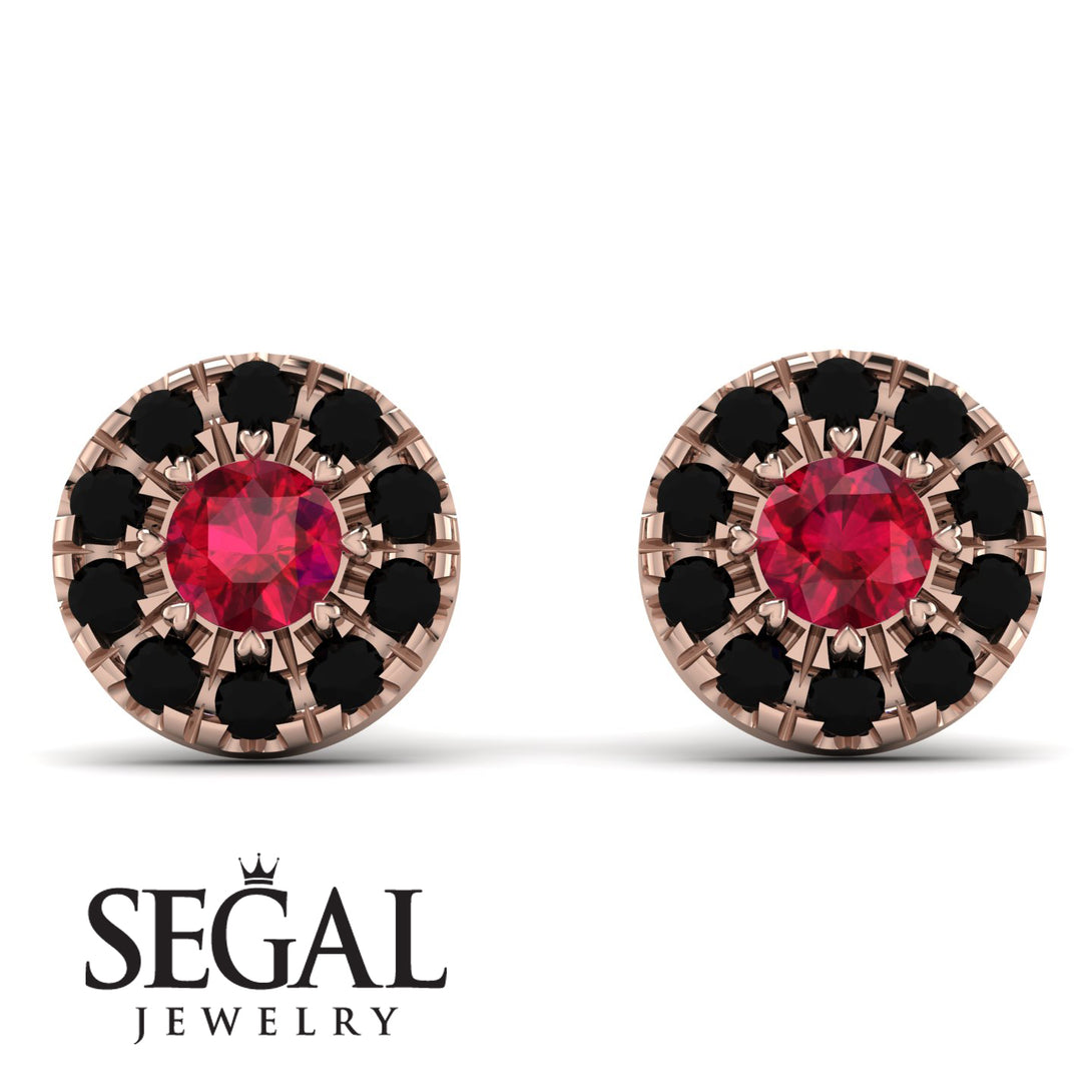 Halo Ruby Earrings - Heaven No. 41