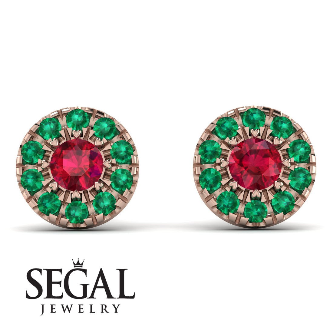 Halo Ruby Earrings - Heaven No. 26