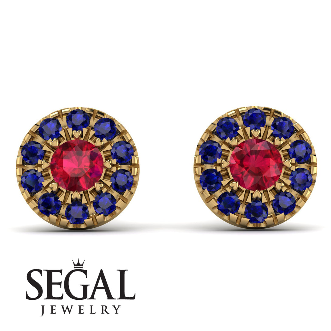 Halo Ruby Earrings - Heaven No. 70