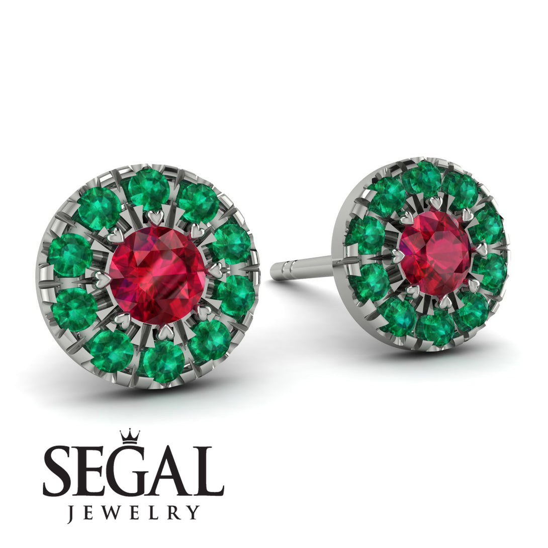 Halo Ruby Earrings - Heaven No. 27