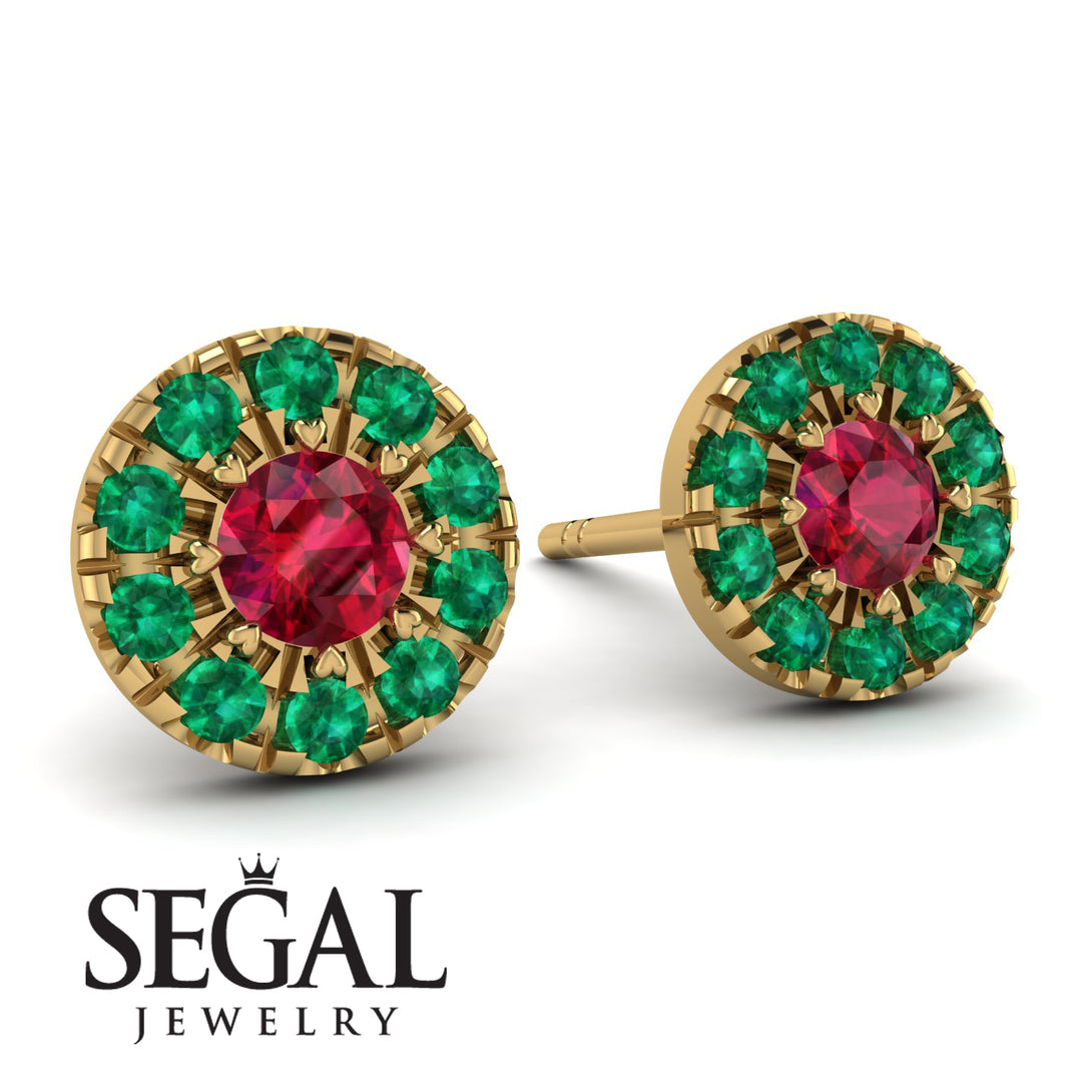 Halo Ruby Earrings - Heaven No. 25
