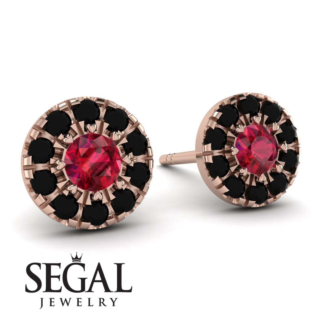Halo Ruby Earrings - Heaven No. 41