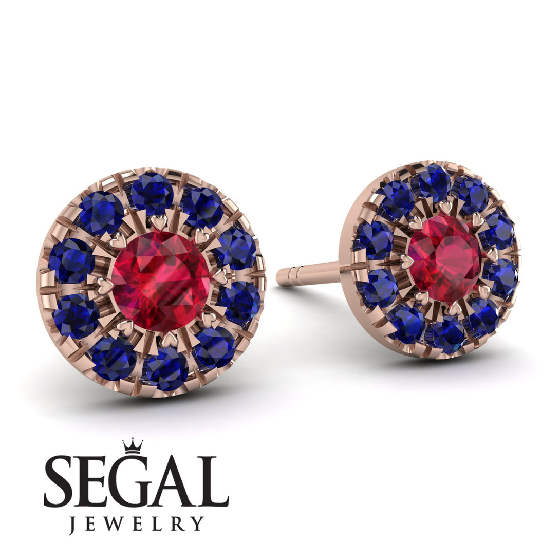 Halo Ruby Earrings - Heaven No. 71