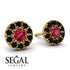 One earring Halo Ruby Earrings - Heaven No. 40 image 2