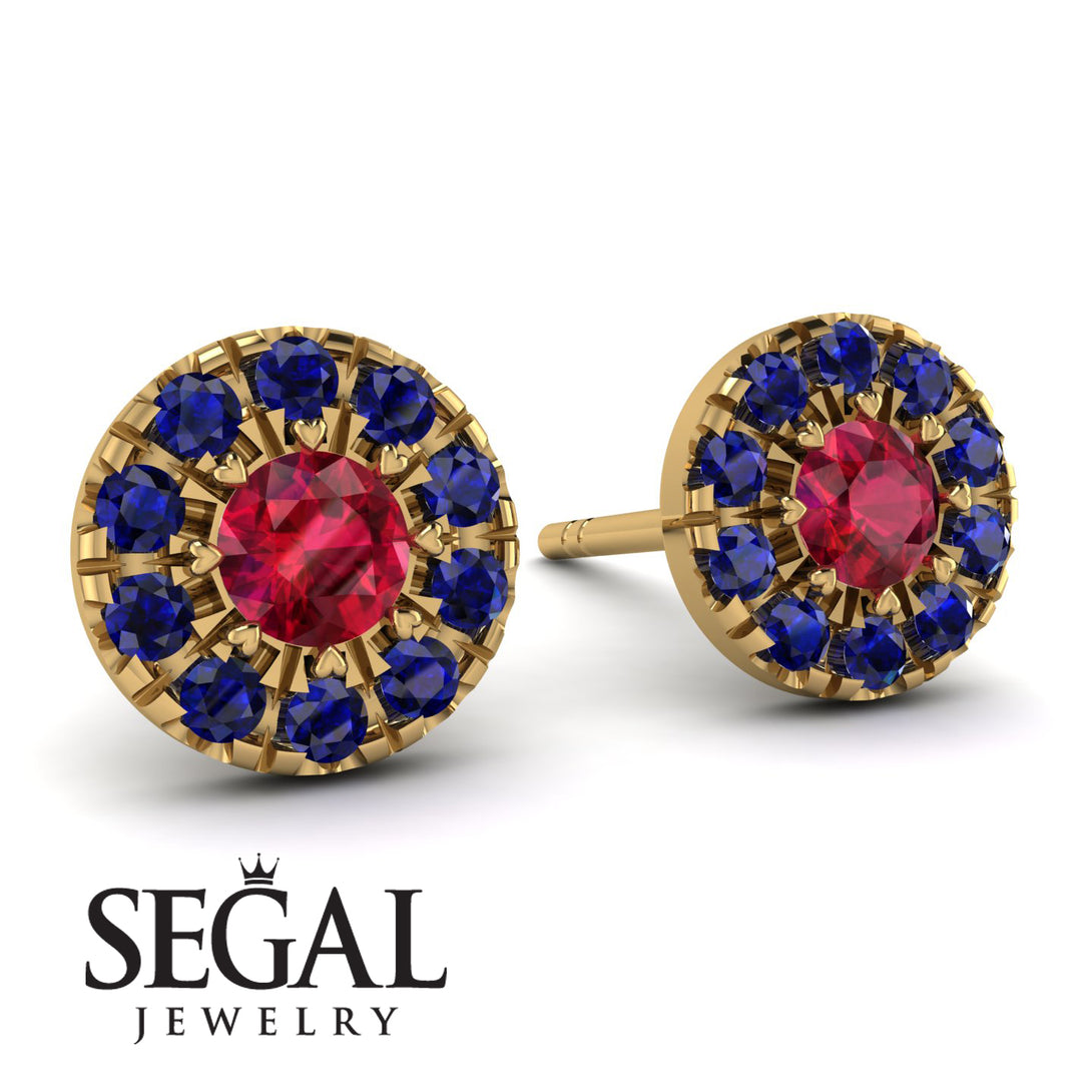Halo Ruby Earrings - Heaven No. 70