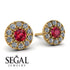 Halo Ruby Earrings - Heaven No. 10