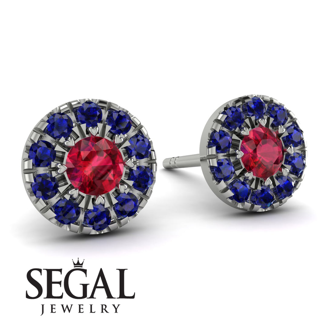 Halo Ruby Earrings - Heaven No. 72