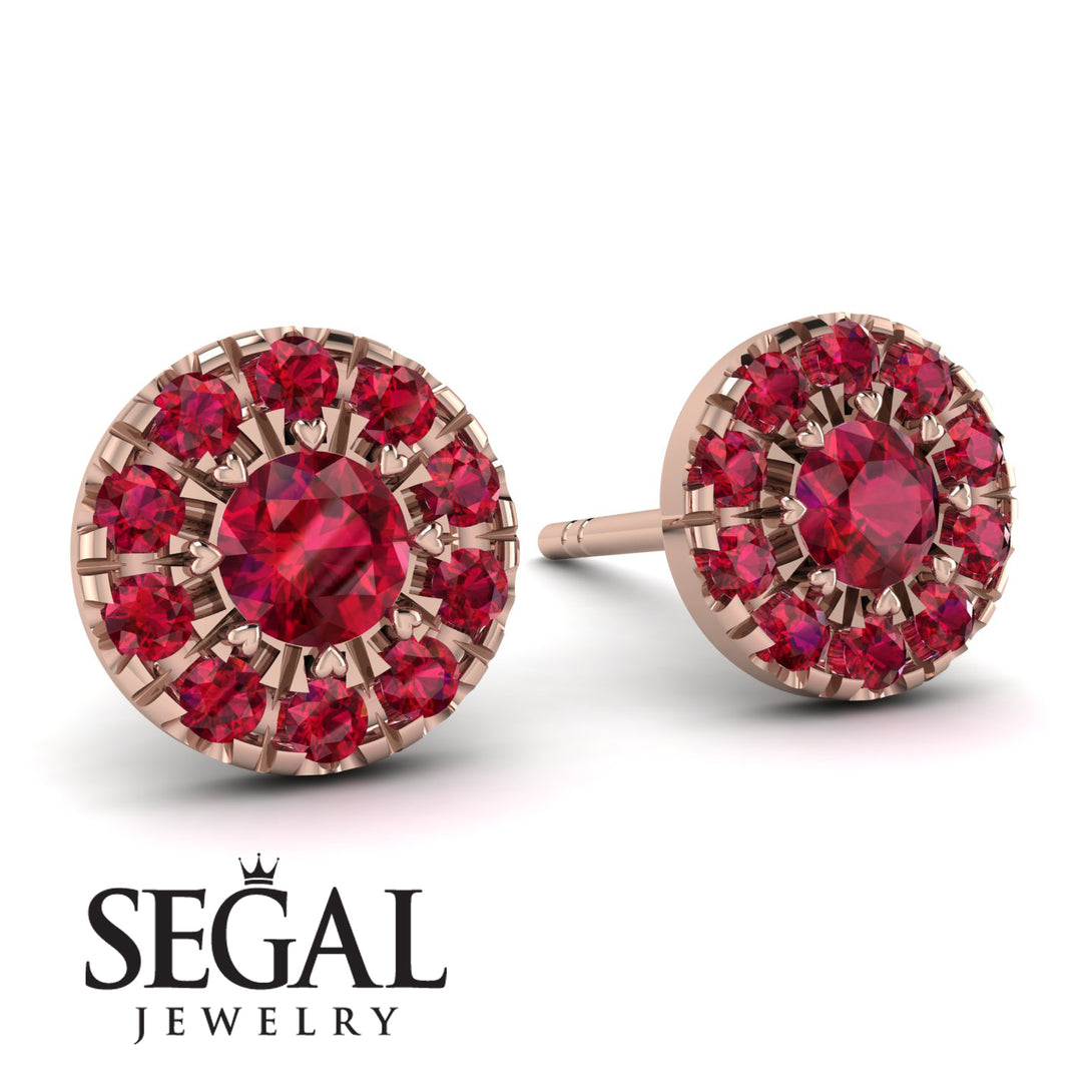 Halo Ruby Earrings - Heaven No. 56