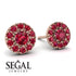 Halo Ruby Earrings - Heaven No. 56