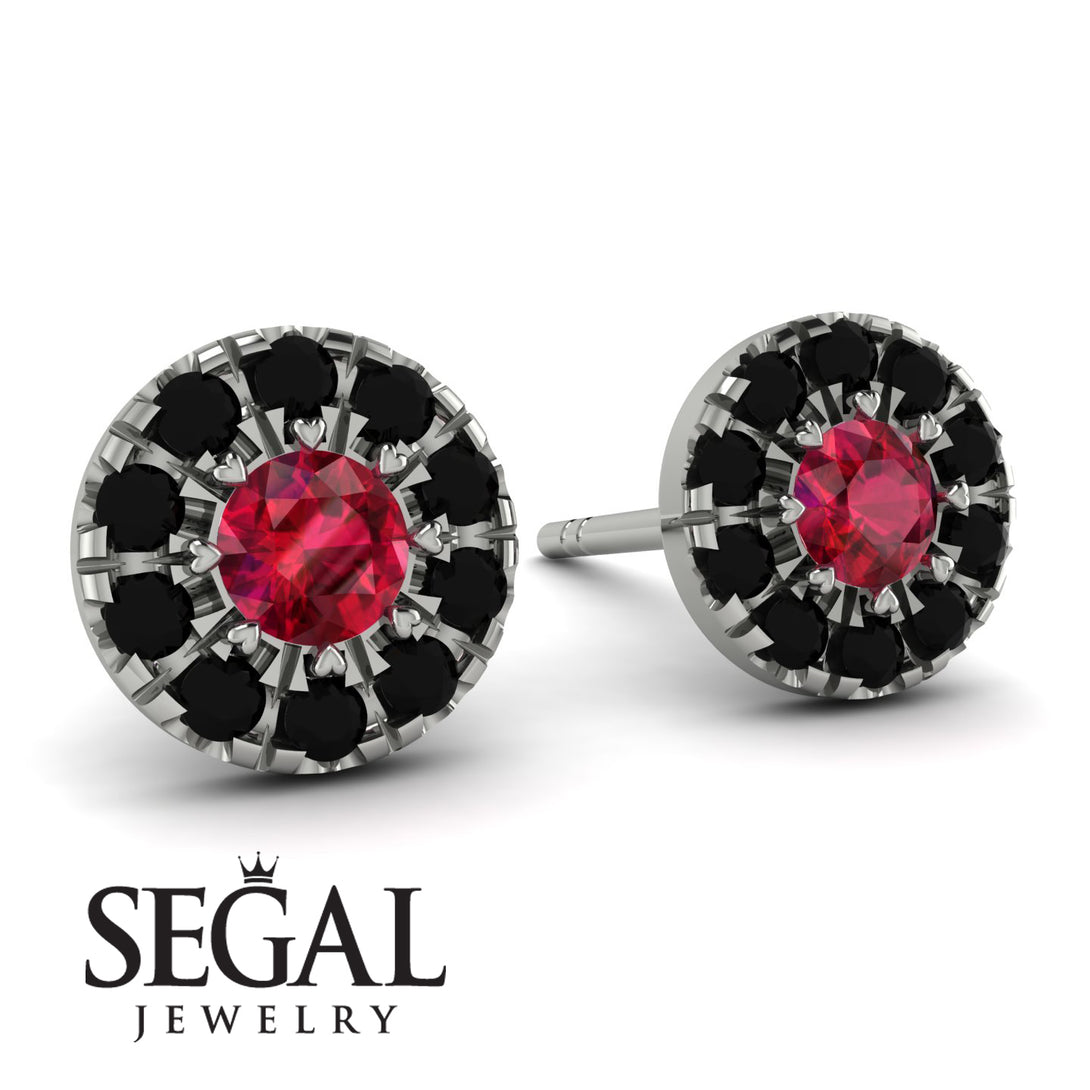 Halo Ruby Earrings - Heaven No. 42