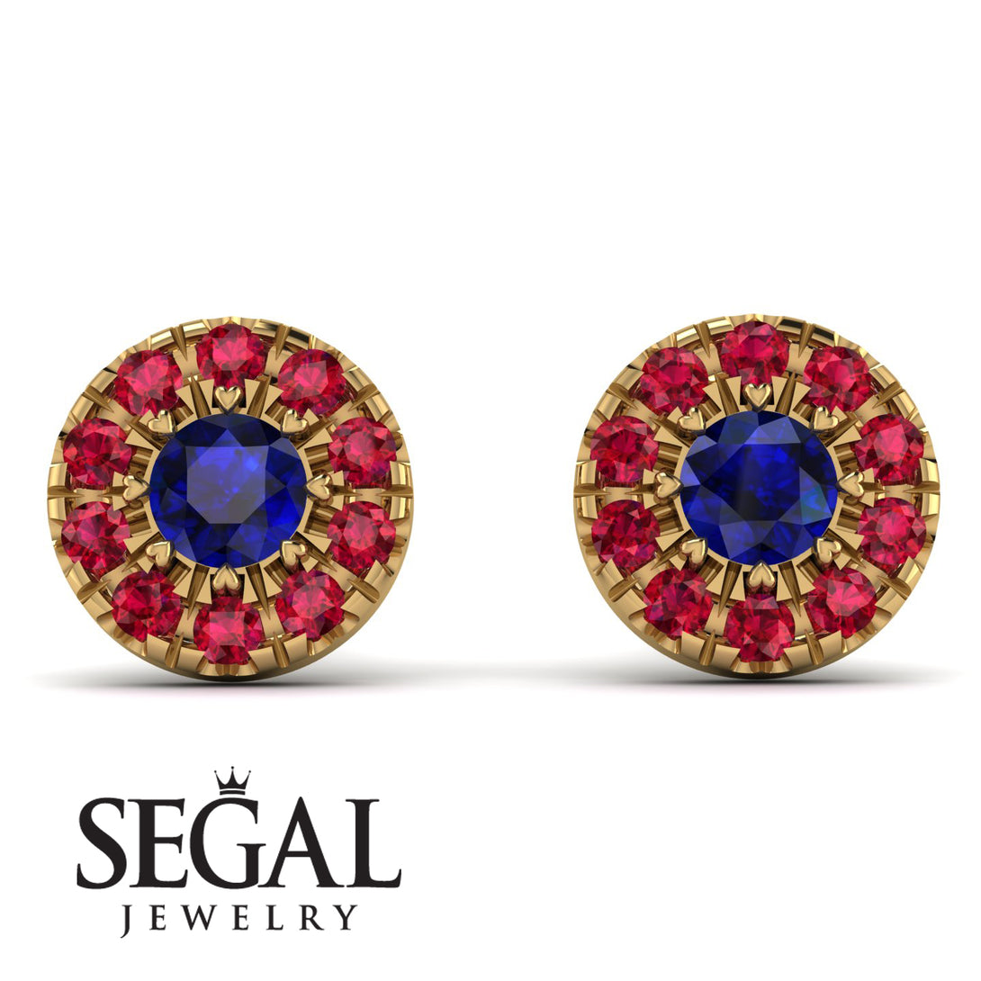 Halo Sapphire Earrings - Heaven No. 58