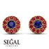Halo Sapphire Earrings - Heaven No. 58