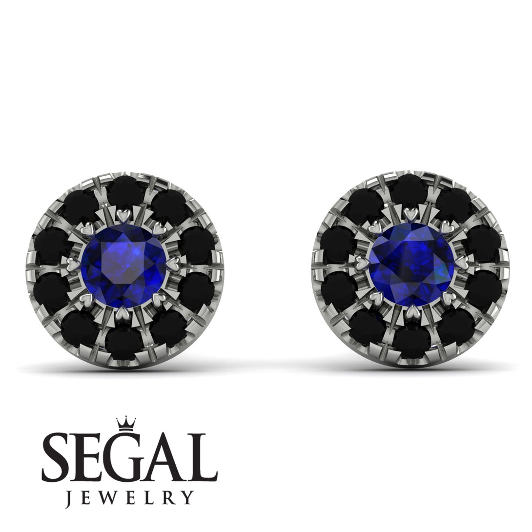 Halo Sapphire Earrings - Heaven No. 45