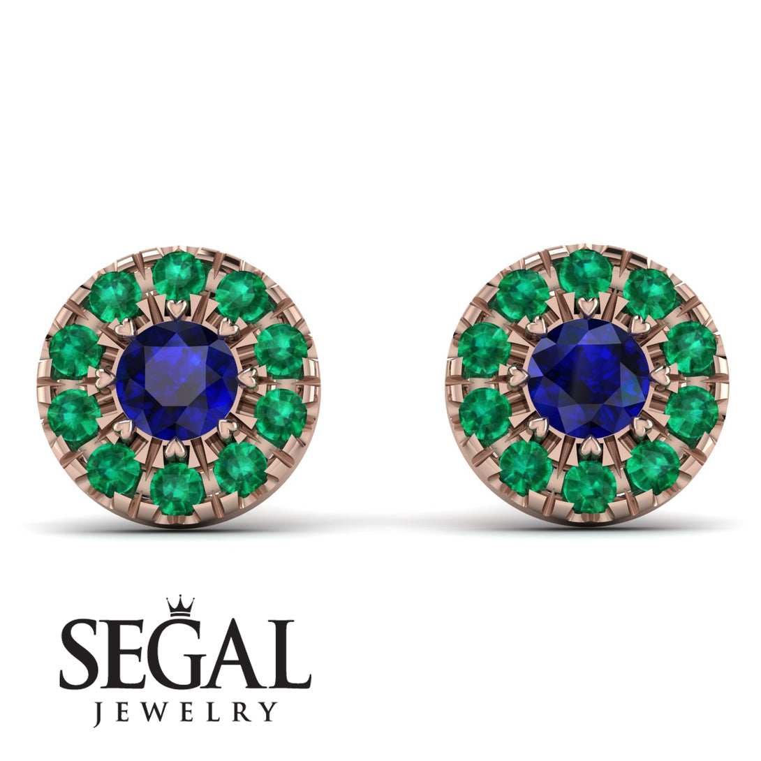 Halo Sapphire Earrings - Heaven No. 29