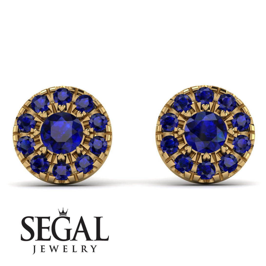 Halo Sapphire Earrings - Heaven No. 73