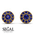 Halo Sapphire Earrings - Heaven No. 73