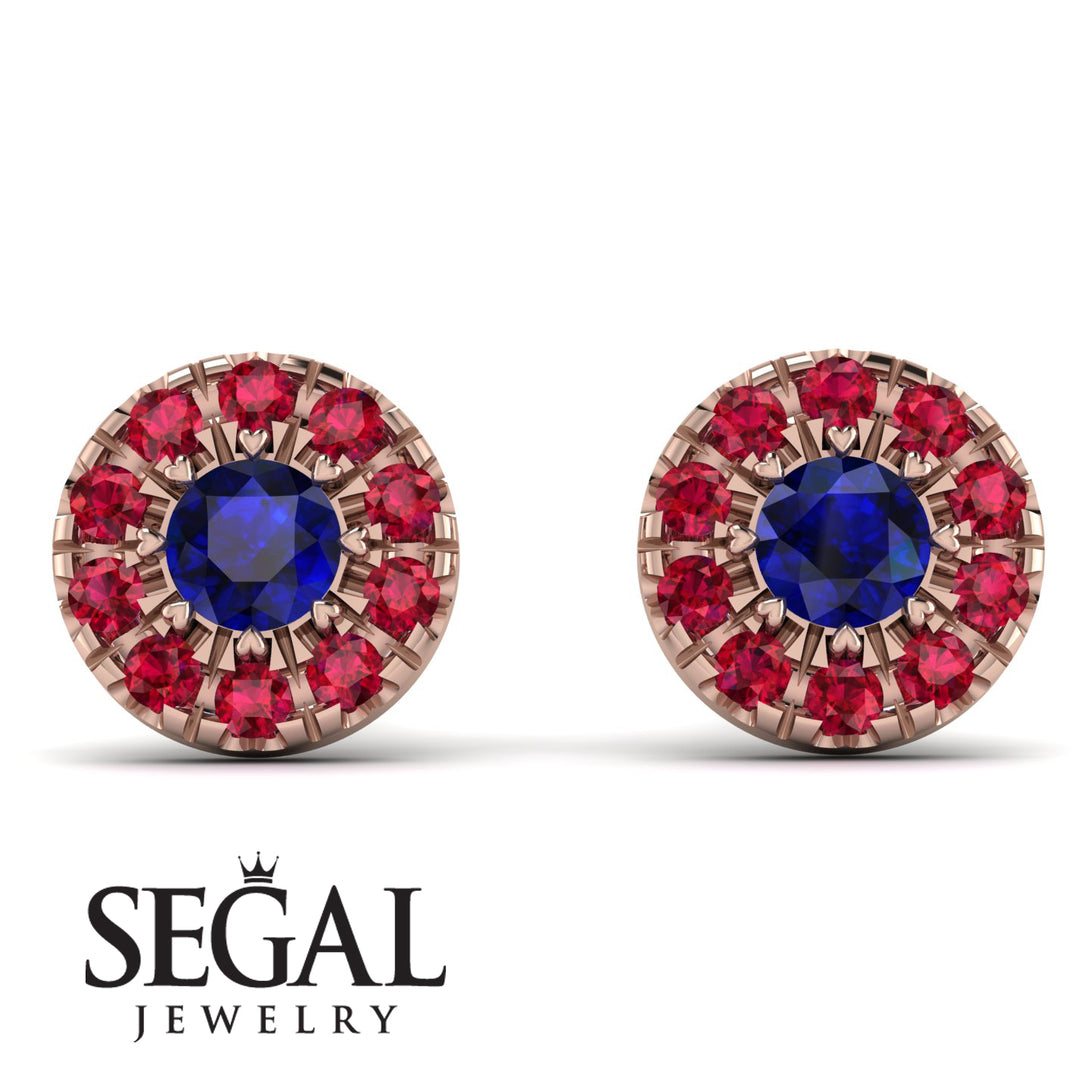 Halo Sapphire Earrings - Heaven No. 59