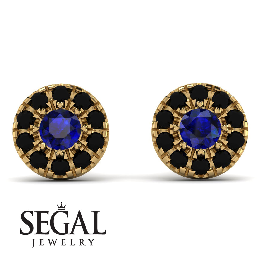 Halo Sapphire Earrings - Heaven No. 43