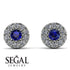Halo Sapphire Earrings - Heaven No. 15