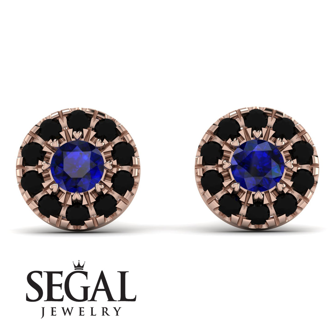Halo Sapphire Earrings - Heaven No. 44