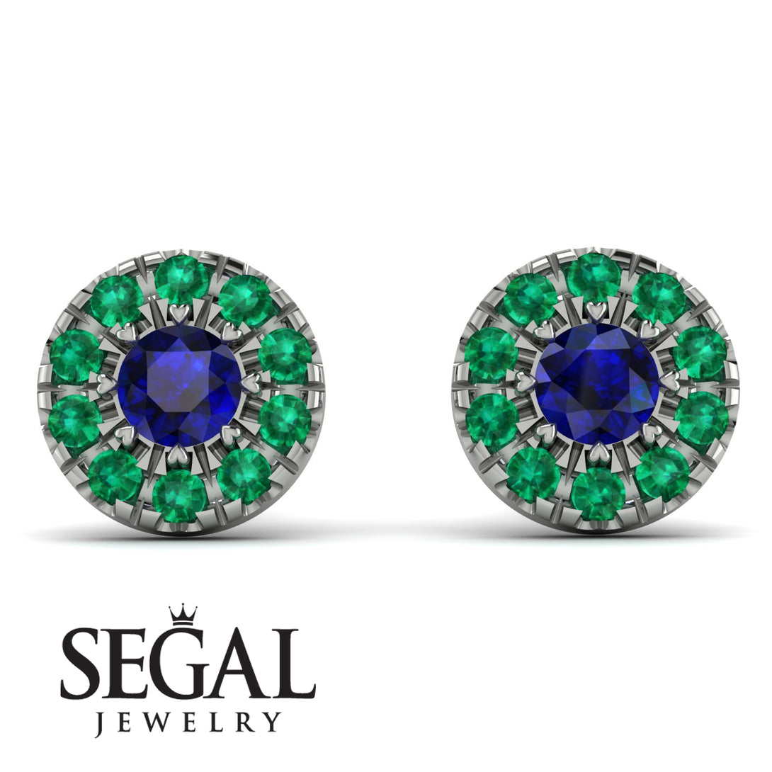 Halo Sapphire Earrings - Heaven No. 30