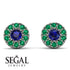Halo Sapphire Earrings - Heaven No. 30