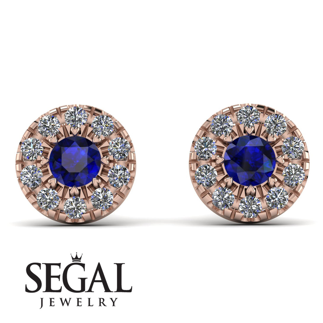Halo Sapphire Earrings - Heaven No. 14