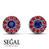 Halo Sapphire Earrings - Heaven No. 60