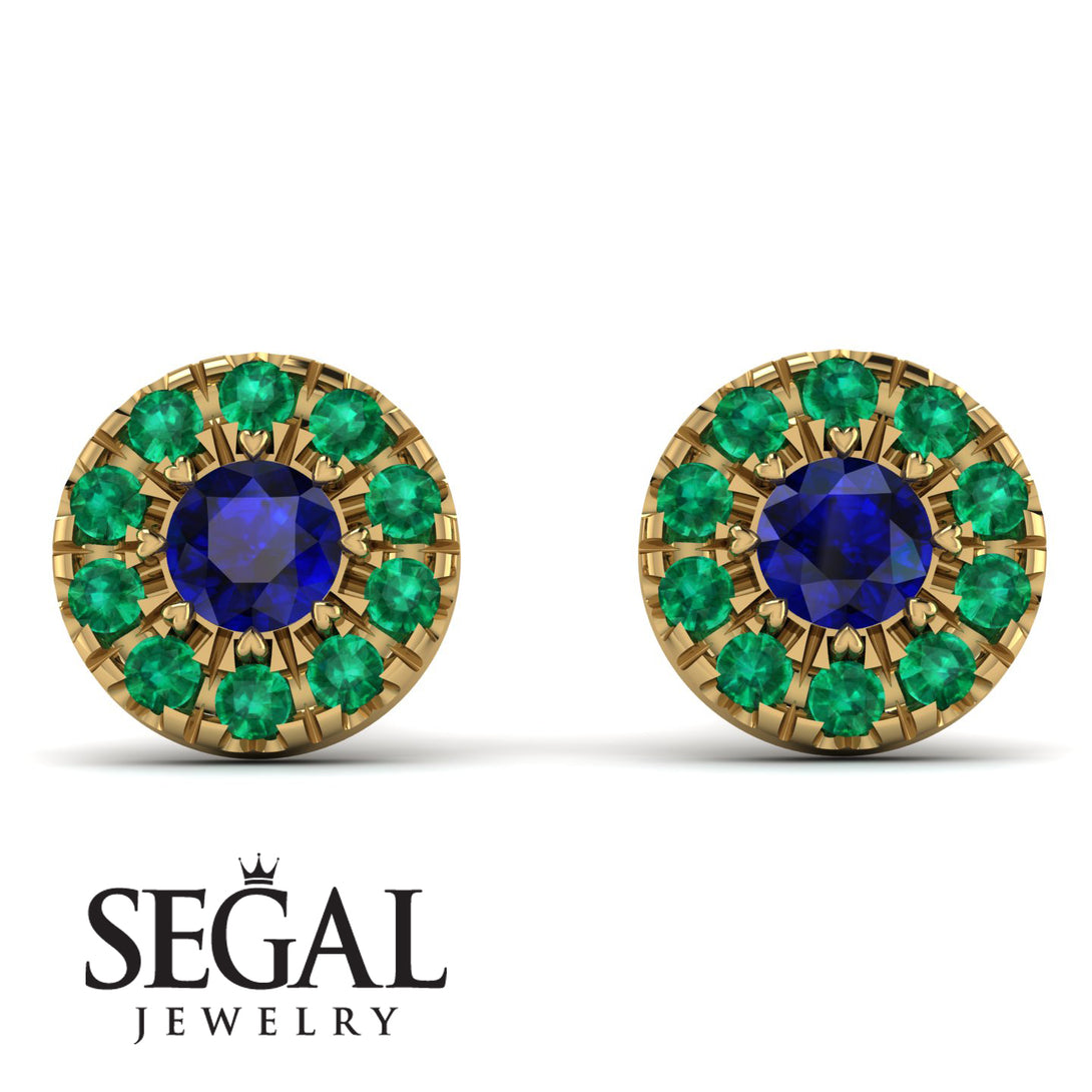 Halo Sapphire Earrings - Heaven No. 28