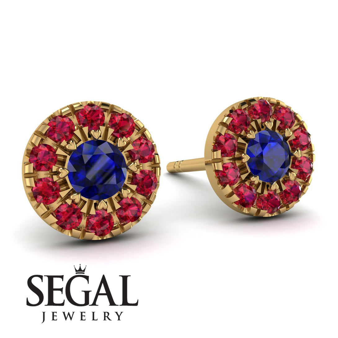 Halo Sapphire Earrings - Heaven No. 58
