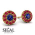 Halo Sapphire Earrings - Heaven No. 58 image 2