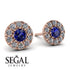 Halo Sapphire Earrings - Heaven No. 14