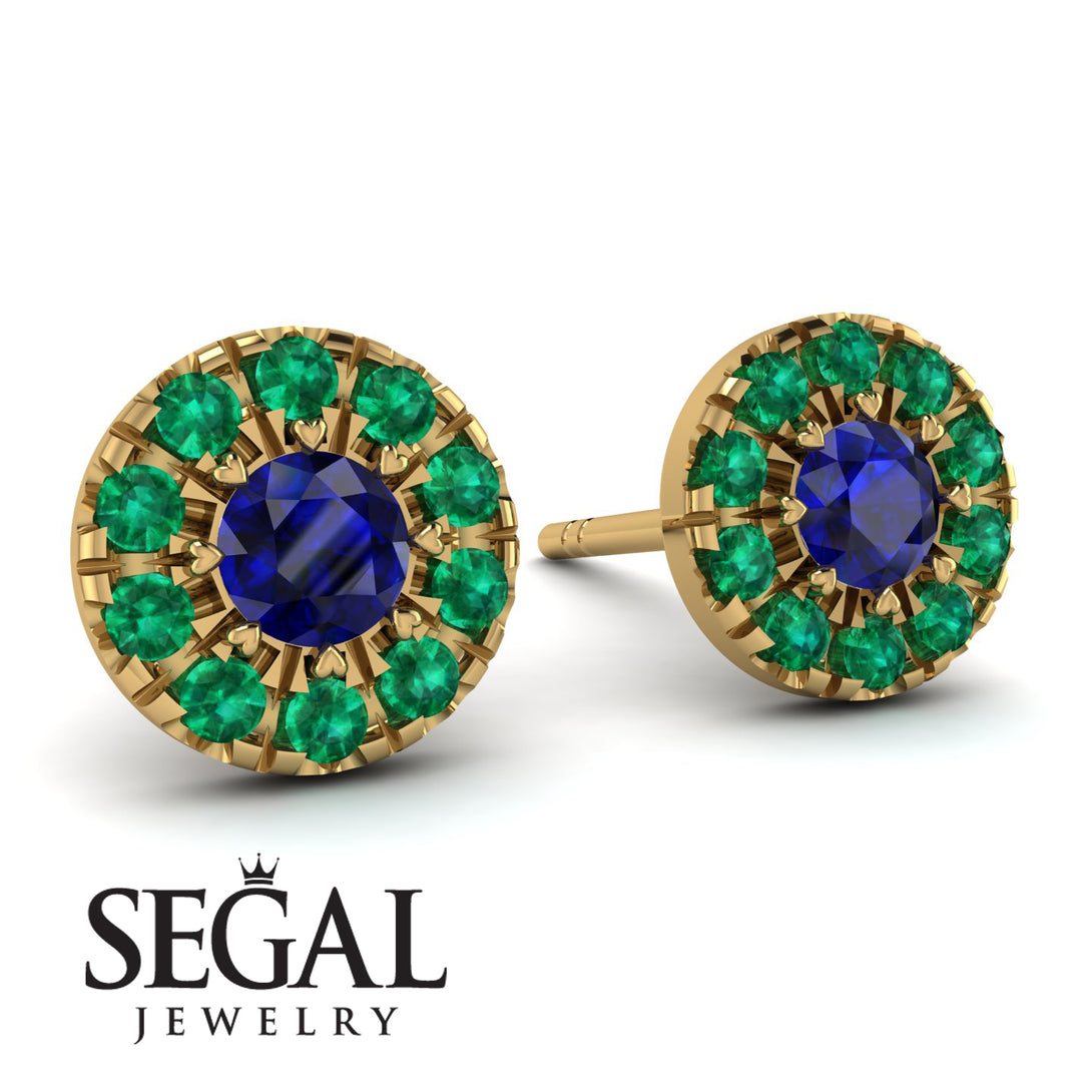 Halo Sapphire Earrings - Heaven No. 28