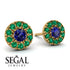 Halo Sapphire Earrings - Heaven No. 28 image 2
