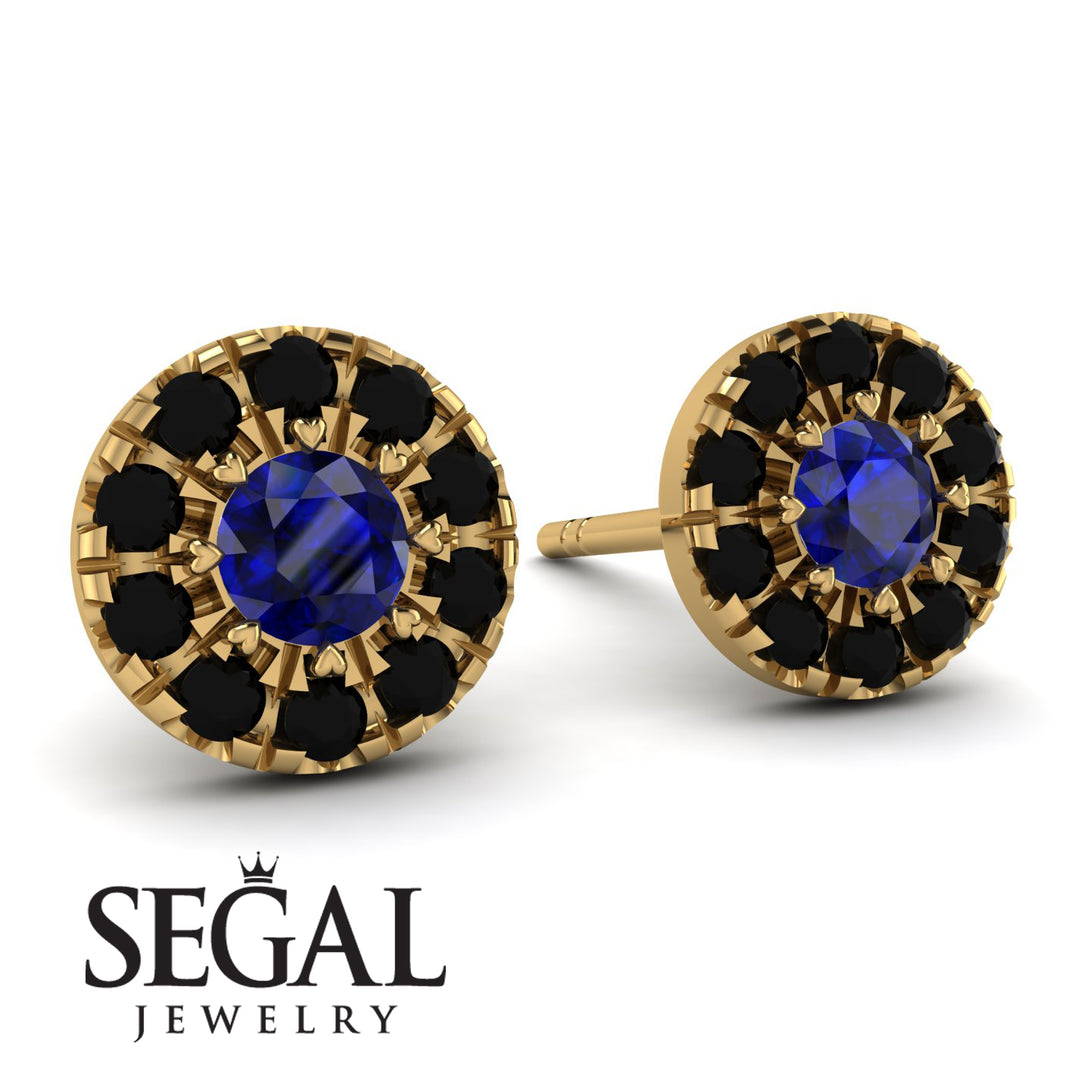 Halo Sapphire Earrings - Heaven No. 43