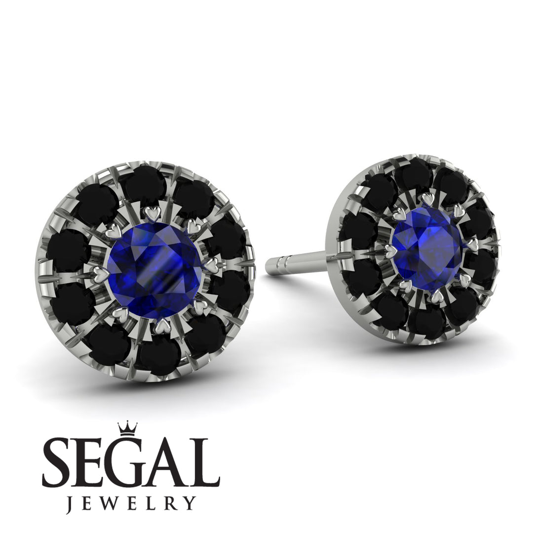 Halo Sapphire Earrings - Heaven No. 45
