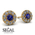 Halo Sapphire Earrings - Heaven No. 13 image 2