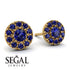 Halo Sapphire Earrings - Heaven No. 73