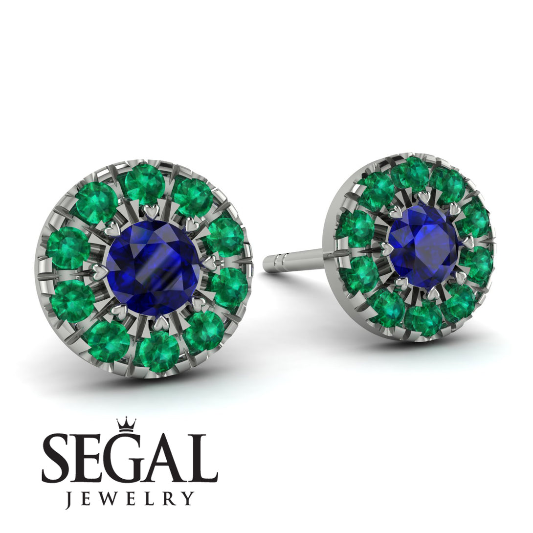 Halo Sapphire Earrings - Heaven No. 30