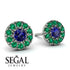 Halo Sapphire Earrings - Heaven No. 30